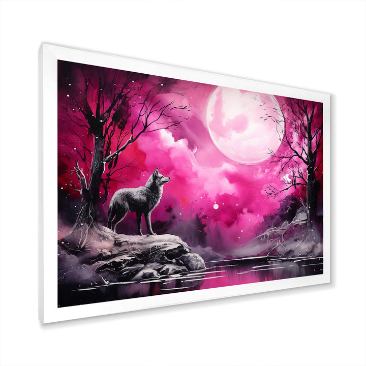 Moonlight Wolf Marvel - Pink Wolf Wall Art