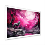 Moonlight Wolf Marvel - Pink Wolf Wall Art