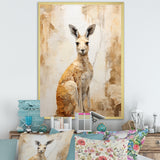 Minimal Charming Kangaroo - Kangaroo Large Canvas Wall Art