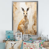 Minimal Charming Kangaroo - Kangaroo Large Canvas Wall Art