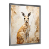 Minimal Charming Kangaroo - Kangaroo Large Canvas Wall Art