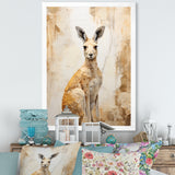 Minimal Charming Kangaroo - Kangaroo Large Canvas Wall Art