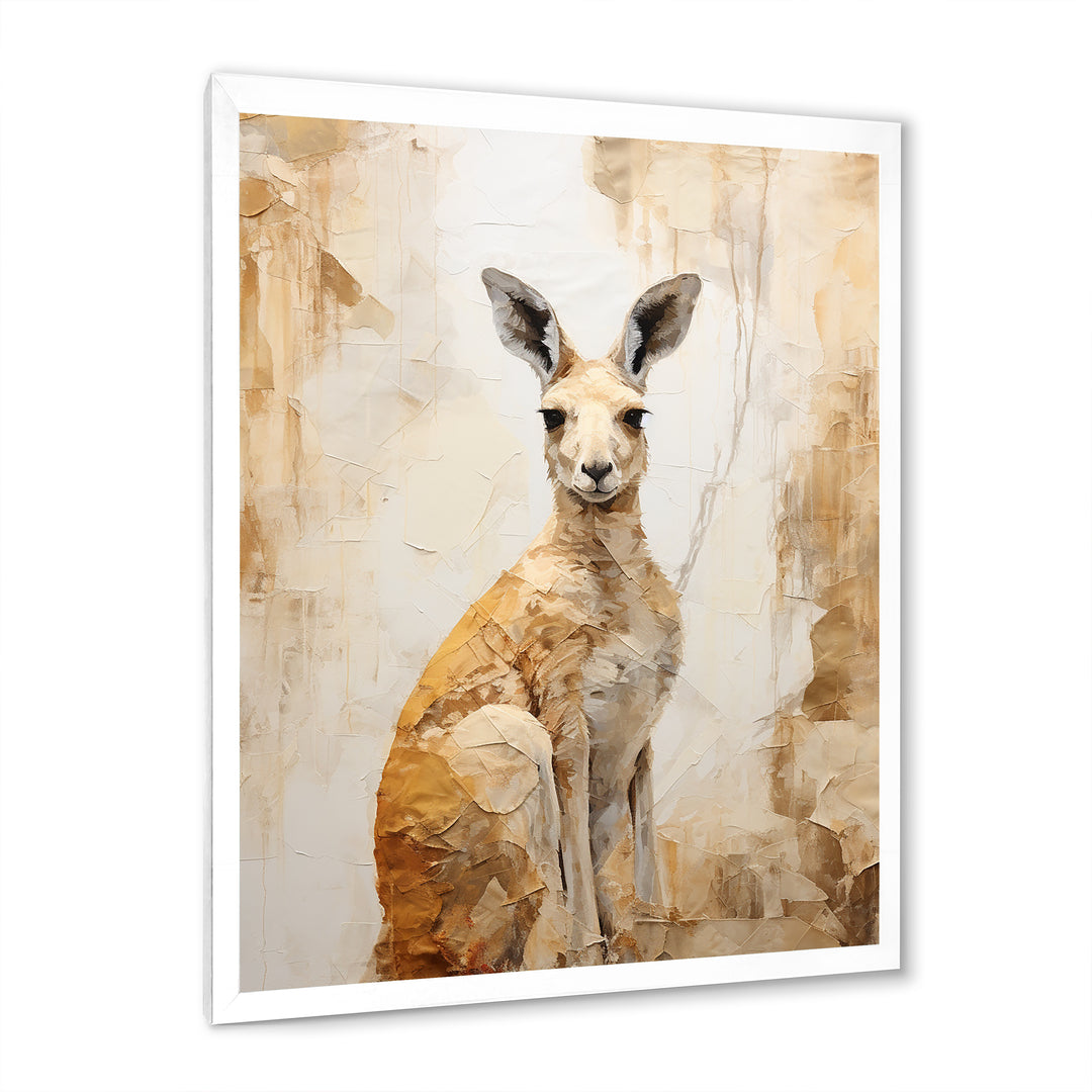 Minimal Charming Kangaroo - Kangaroo Large Canvas Wall Art