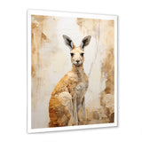 Minimal Charming Kangaroo - Kangaroo Large Canvas Wall Art