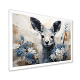 Graceful Floral Kangaroo - Kangaroo Living Room Wall Art