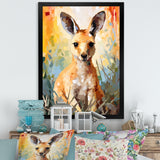 Colorful Kangaroo Mosaic Majesty - Kangaroo Canvas Wall Art
