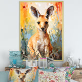 Colorful Kangaroo Mosaic Majesty - Kangaroo Canvas Wall Art