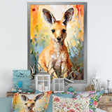 Colorful Kangaroo Mosaic Majesty - Kangaroo Canvas Wall Art