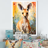 Colorful Kangaroo Mosaic Majesty - Kangaroo Canvas Wall Art