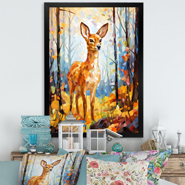 Deer Mosaic Forest Wildlife - Deer Wall Decor