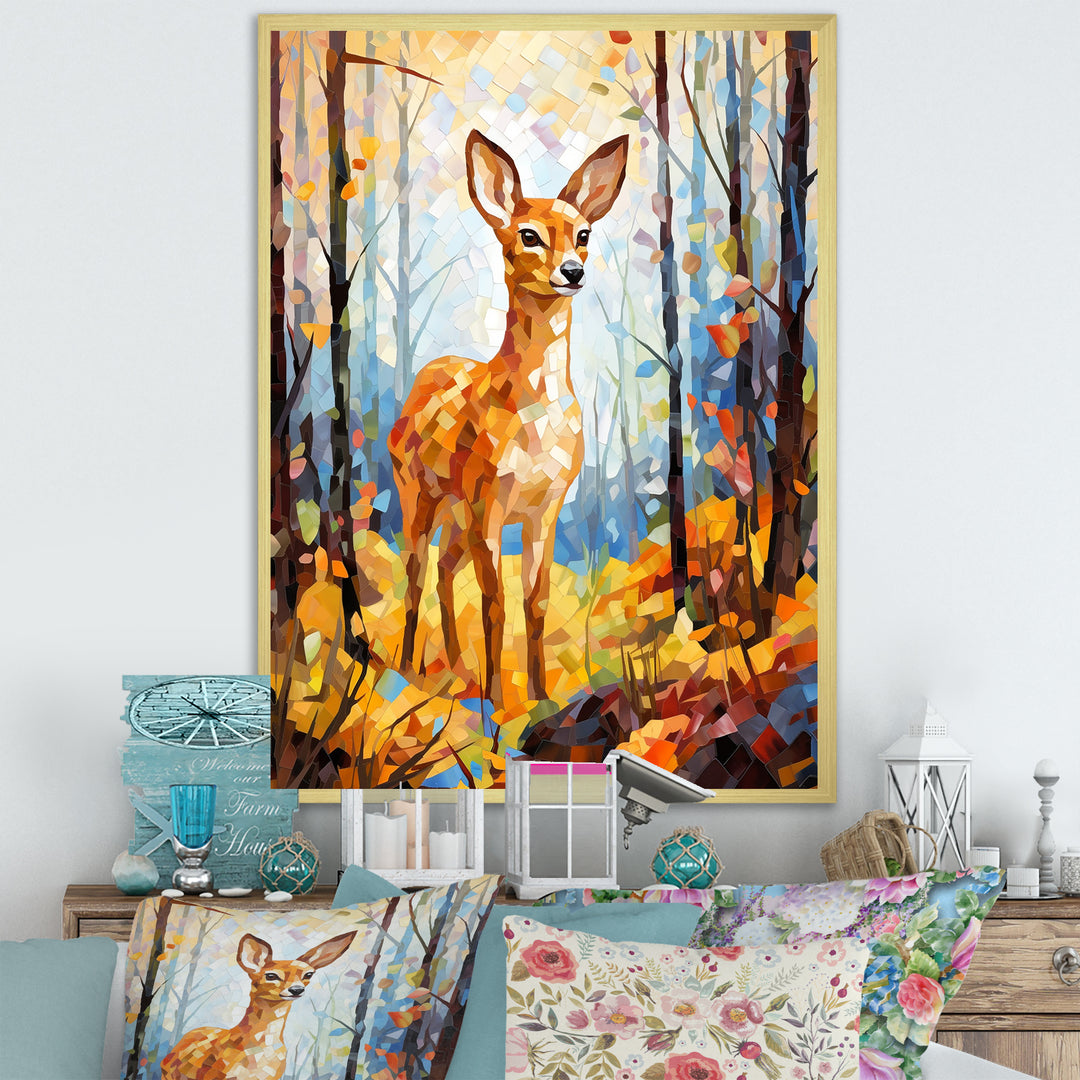 Deer Mosaic Forest Wildlife - Deer Wall Decor