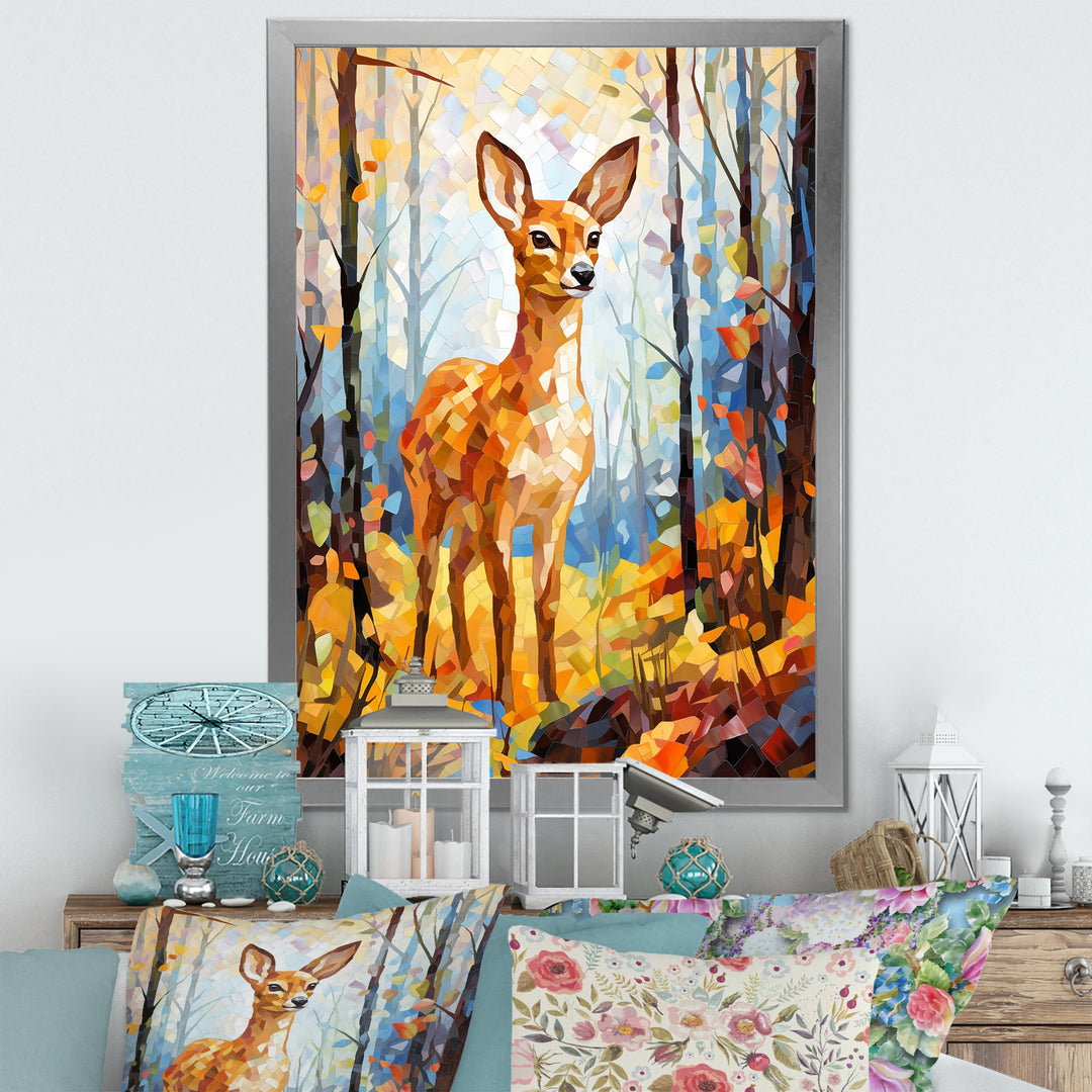 Deer Mosaic Forest Wildlife - Deer Wall Decor
