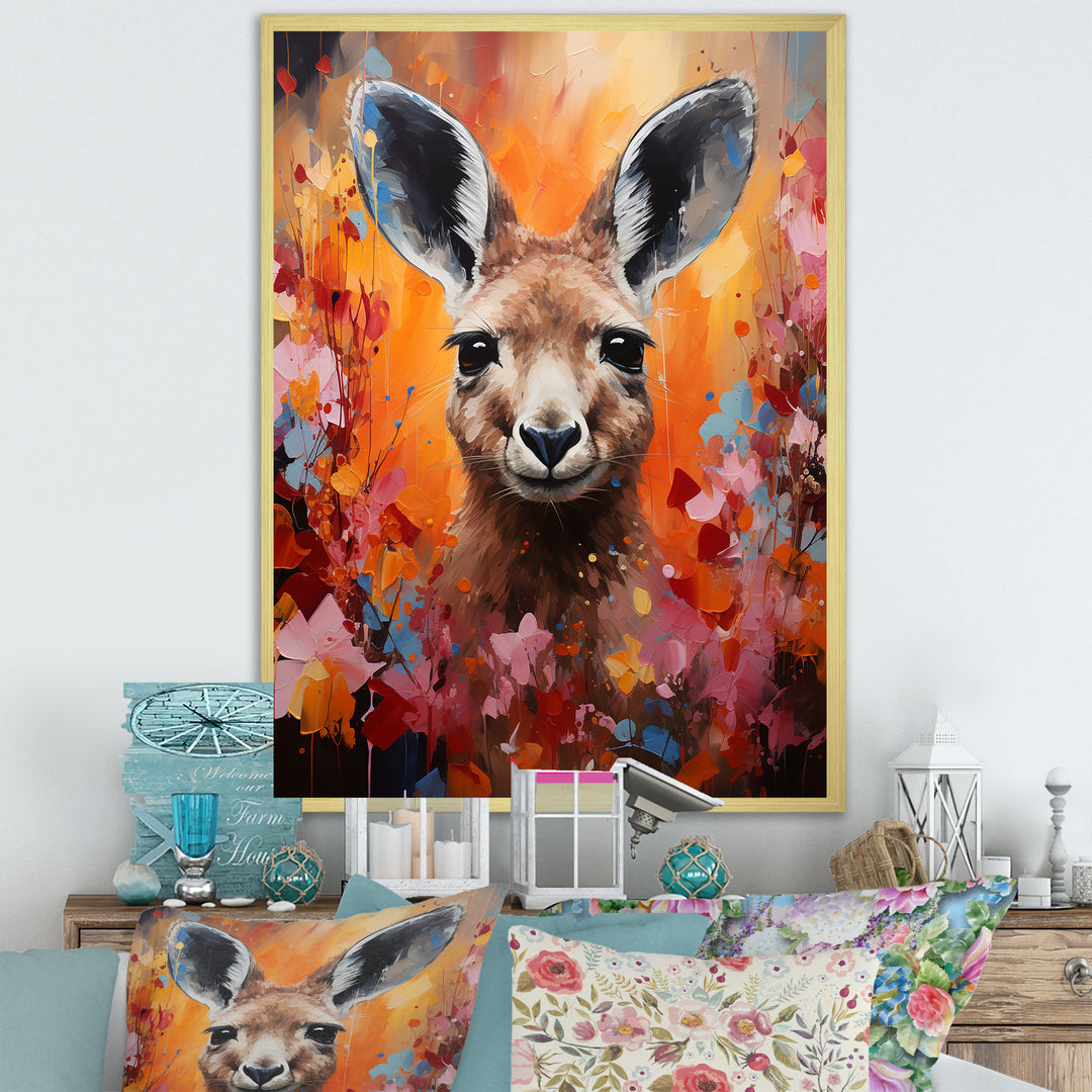 Popart Kangaroo Portrait - Kangaroo Wall Decor