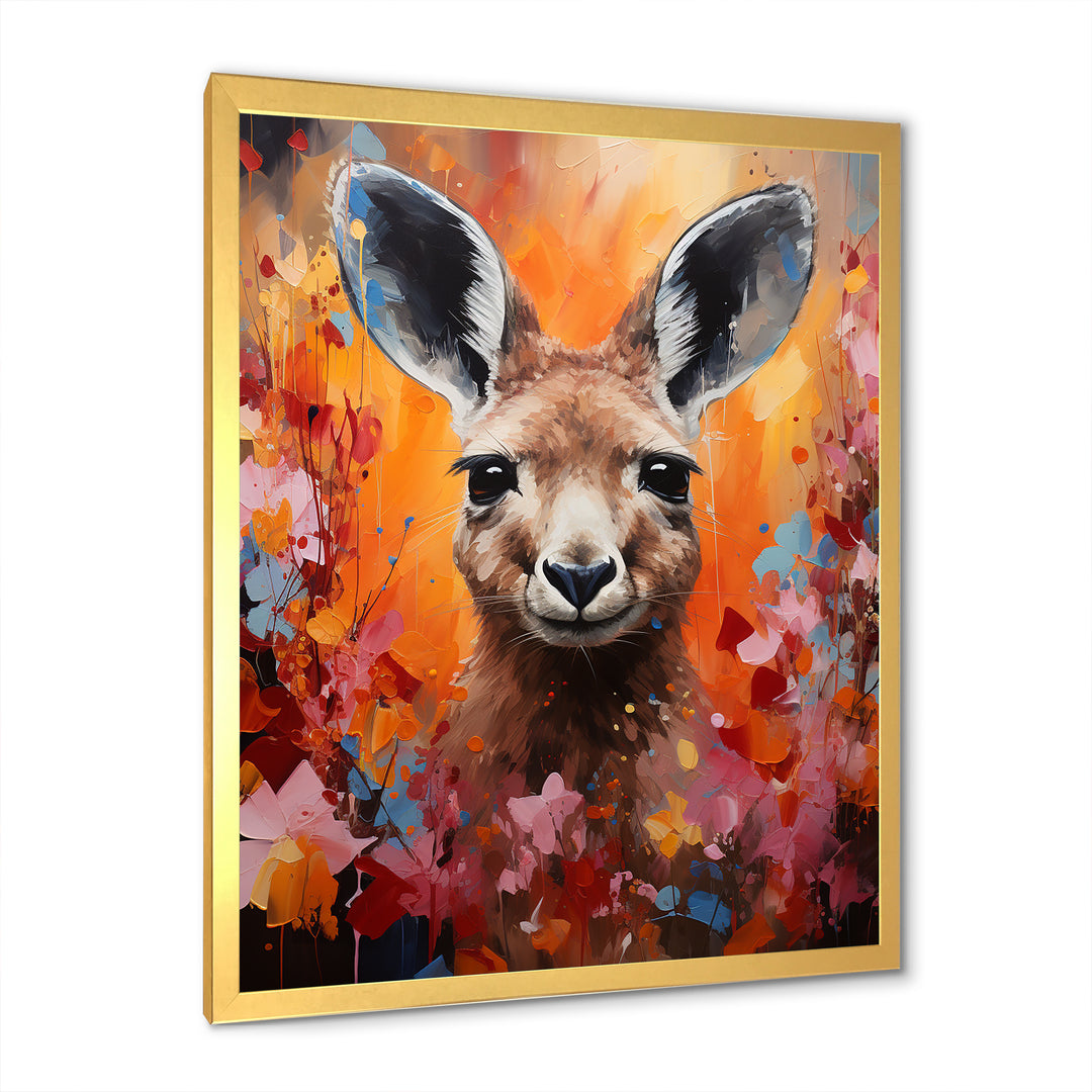Popart Kangaroo Portrait - Kangaroo Wall Decor