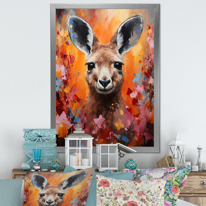 Popart Kangaroo Portrait - Kangaroo Wall Decor