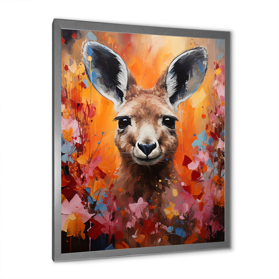 Popart Kangaroo Portrait - Kangaroo Wall Decor