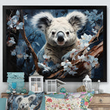 Cuddly Climbing Koala - Gray Koala Wall Art