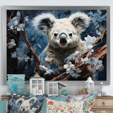 Cuddly Climbing Koala - Gray Koala Wall Art