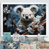 Cuddly Climbing Koala - Gray Koala Wall Art