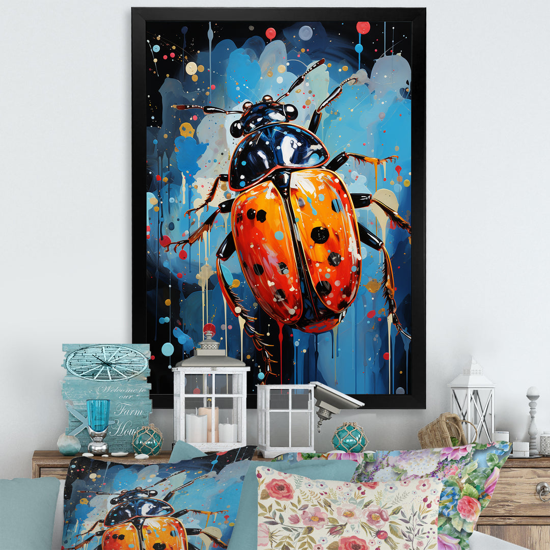 Spotlight On Ladybugs - Blue Ladybug Wall Art