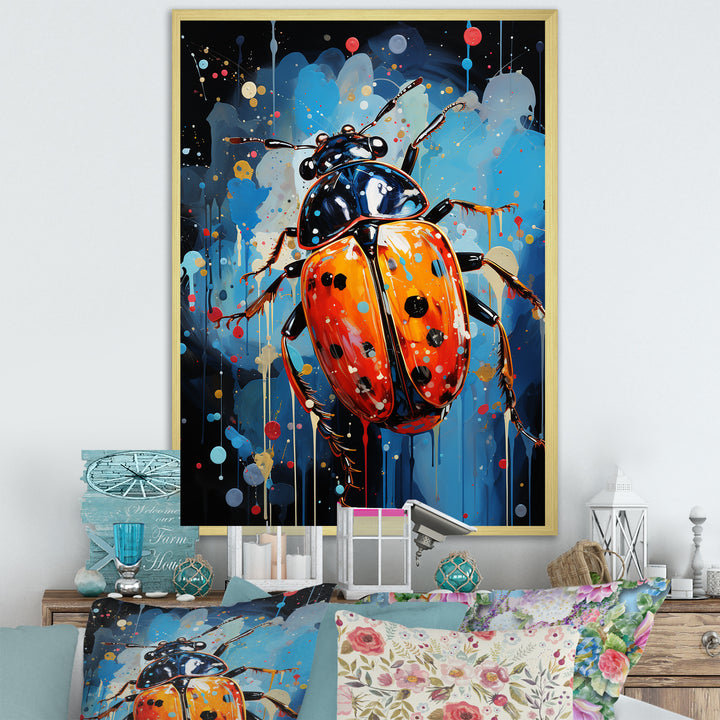 Spotlight On Ladybugs - Blue Ladybug Wall Art