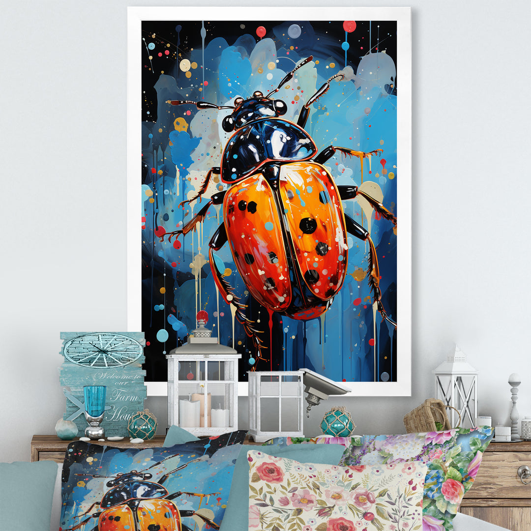 Spotlight On Ladybugs - Blue Ladybug Wall Art