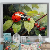 Botanical Ladybug Harmony - Ladybug Framed Canvas Art