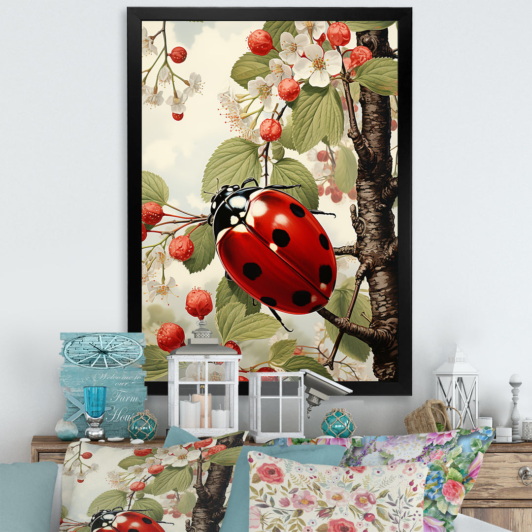 Cherry Lively Ladybug - Ladybug Home Decor Art