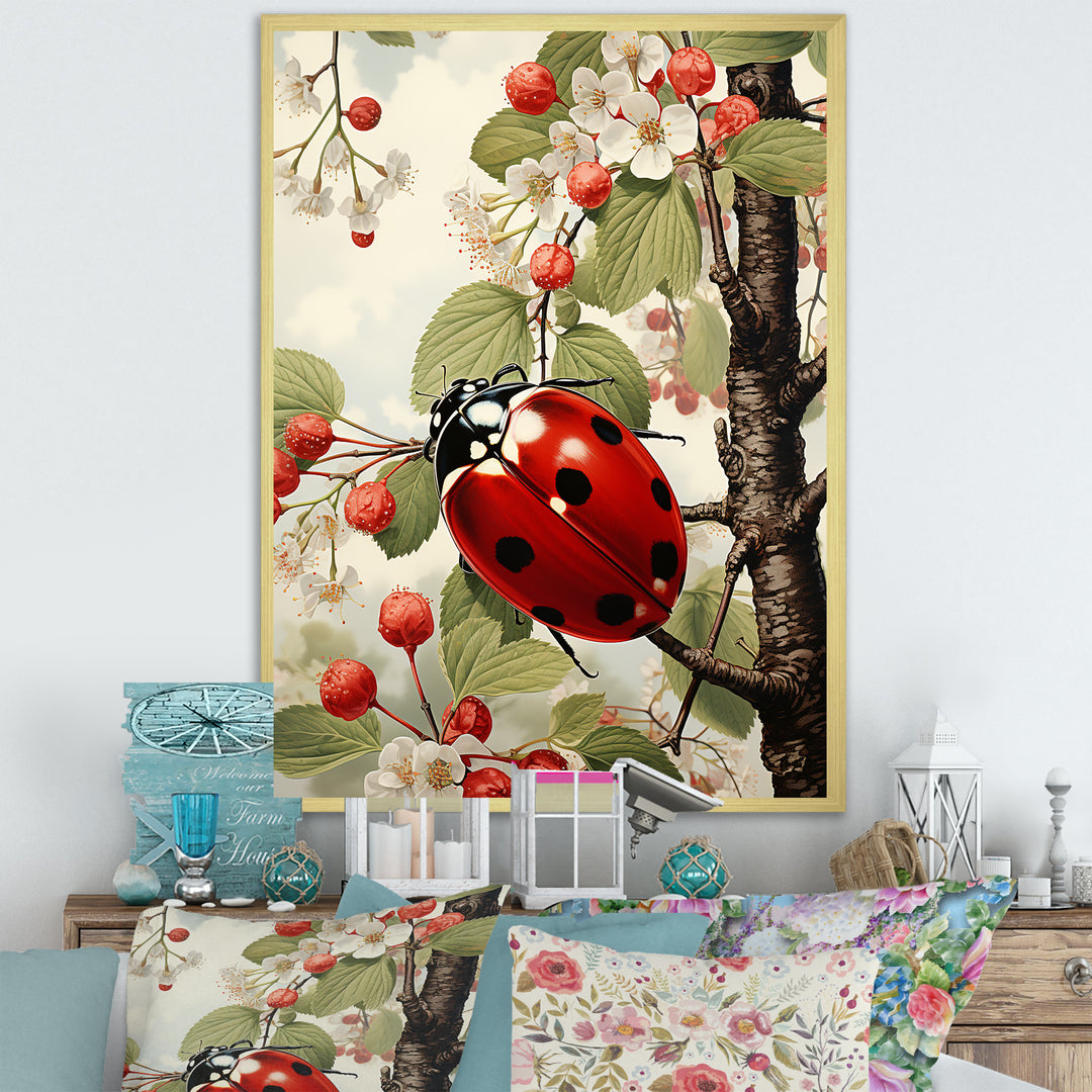 Cherry Lively Ladybug - Ladybug Home Decor Art