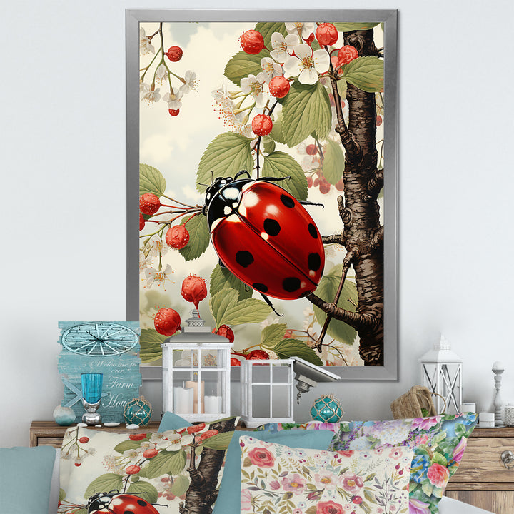 Cherry Lively Ladybug - Ladybug Home Decor Art