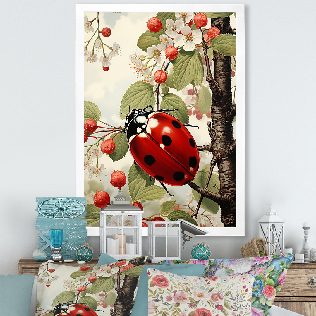 Cherry Lively Ladybug - Ladybug Home Decor Art