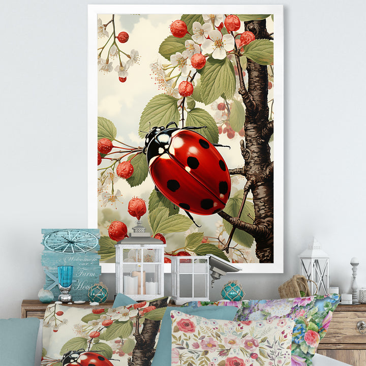 Cherry Lively Ladybug - Ladybug Home Decor Art