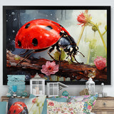 Curious Ladybug Crimson Serenity - Ladybug Bedroom Wall Art