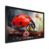Curious Ladybug Crimson Serenity - Ladybug Bedroom Wall Art