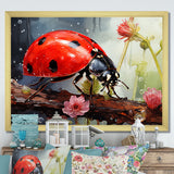 Curious Ladybug Crimson Serenity - Ladybug Bedroom Wall Art