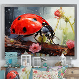 Curious Ladybug Crimson Serenity - Ladybug Bedroom Wall Art