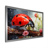 Curious Ladybug Crimson Serenity - Ladybug Bedroom Wall Art