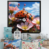 Crimson Ladybug Flower Wanderers - Ladybug Wall Decor