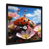 Crimson Ladybug Flower Wanderers - Ladybug Wall Decor