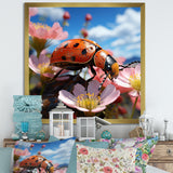 Crimson Ladybug Flower Wanderers - Ladybug Wall Decor
