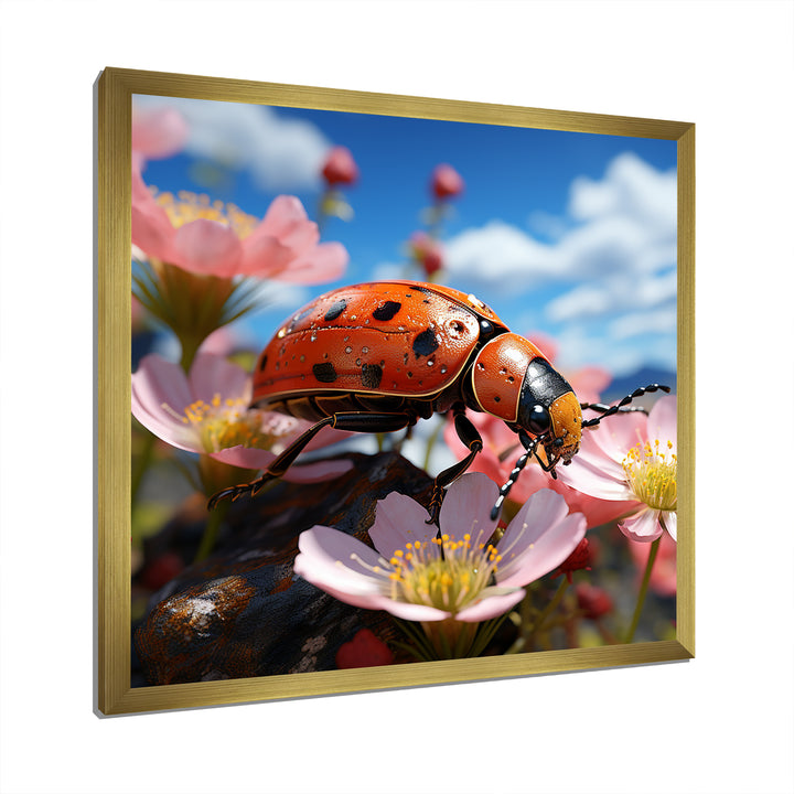 Crimson Ladybug Flower Wanderers - Ladybug Wall Decor