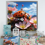 Crimson Ladybug Flower Wanderers - Ladybug Wall Decor