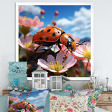 Crimson Ladybug Flower Wanderers - Ladybug Wall Decor