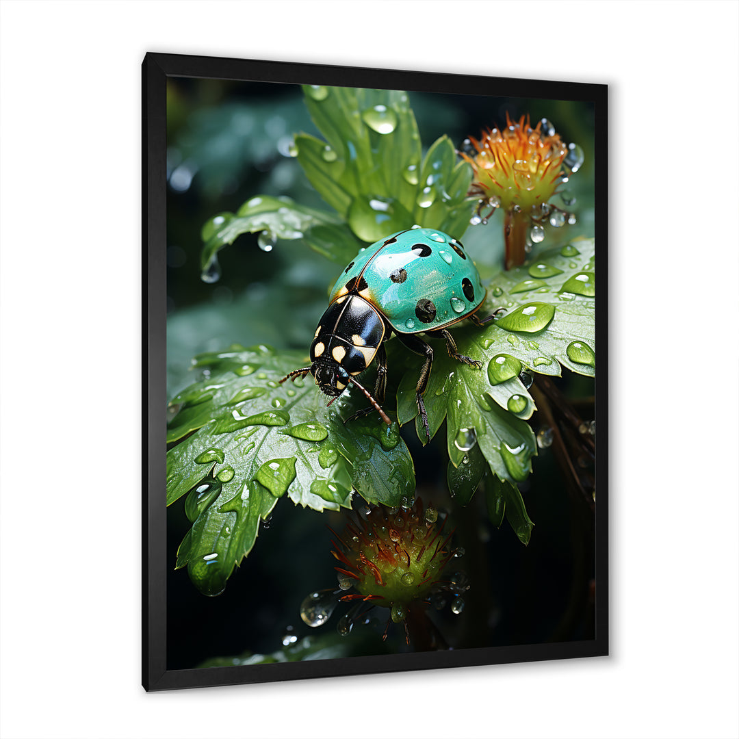 Emerald Ladybug Garden Domain - Green Ladybug Wall Art