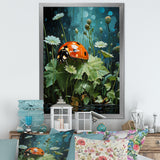 Ladybug S Blooming Emerald Garden - Red Ladybug Wall Art