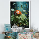 Ladybug S Blooming Emerald Garden - Red Ladybug Wall Art