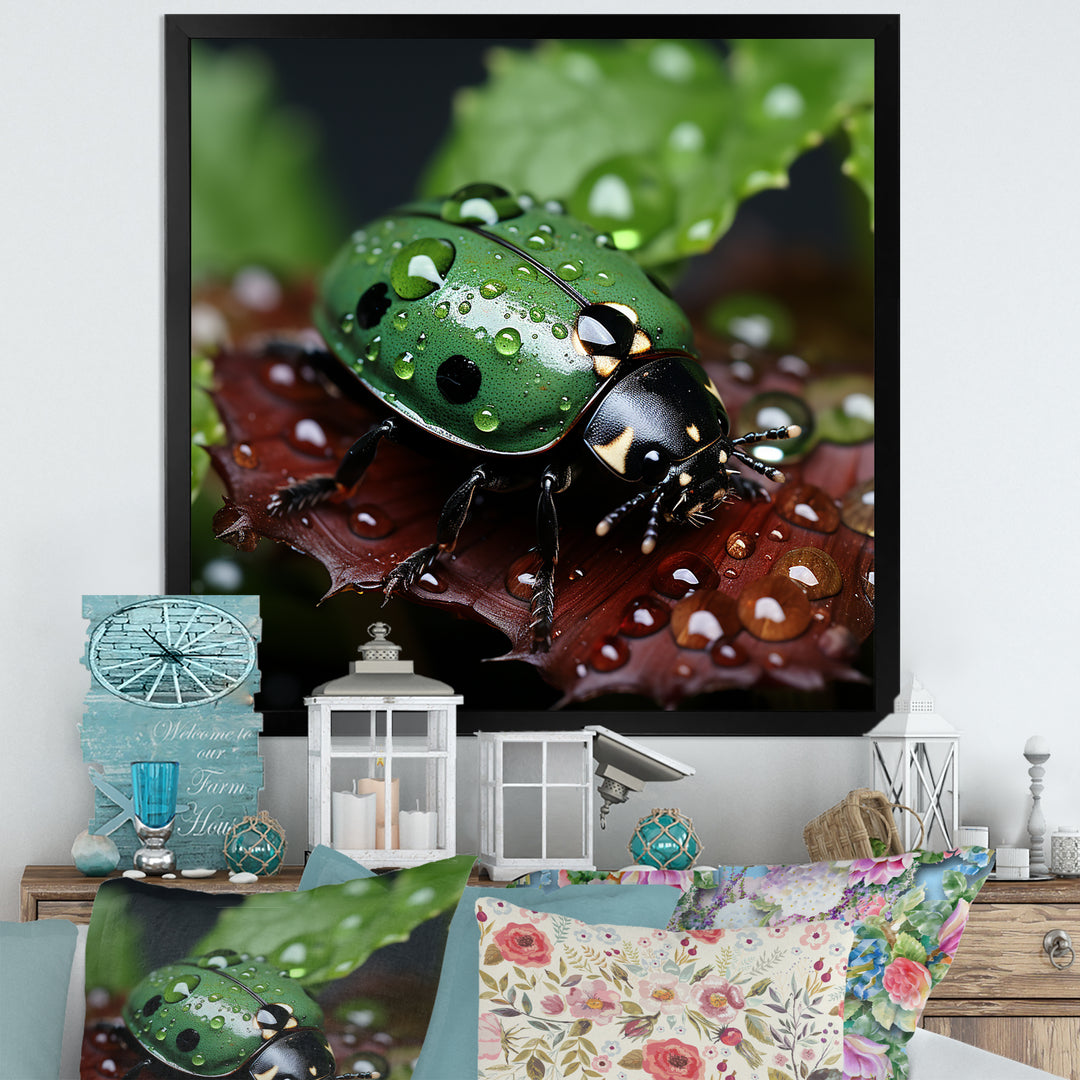Enchanted Ladybug Forest - Ladybug Framed Canvas Art