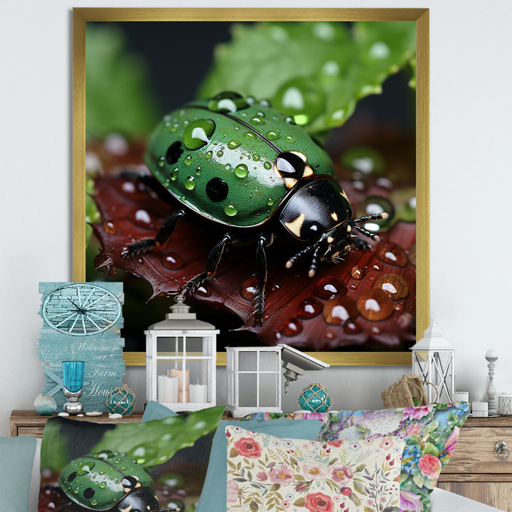 Enchanted Ladybug Forest - Ladybug Framed Canvas Art