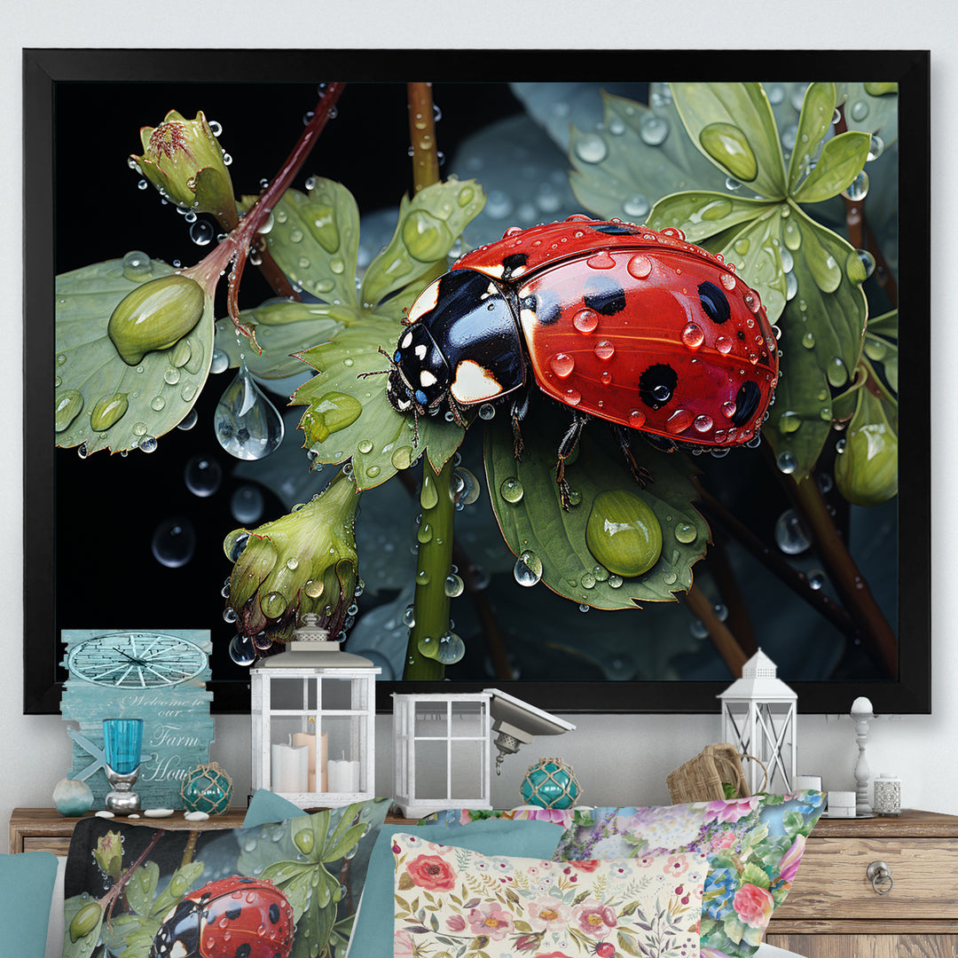 Rainy Ladybugs Lullaby - Ladybug Home Decor Art