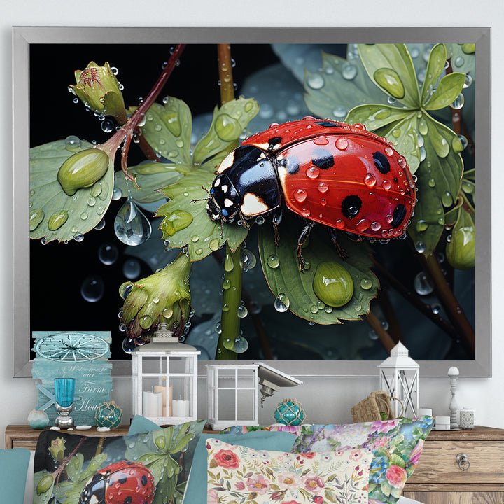 Rainy Ladybugs Lullaby - Ladybug Home Decor Art